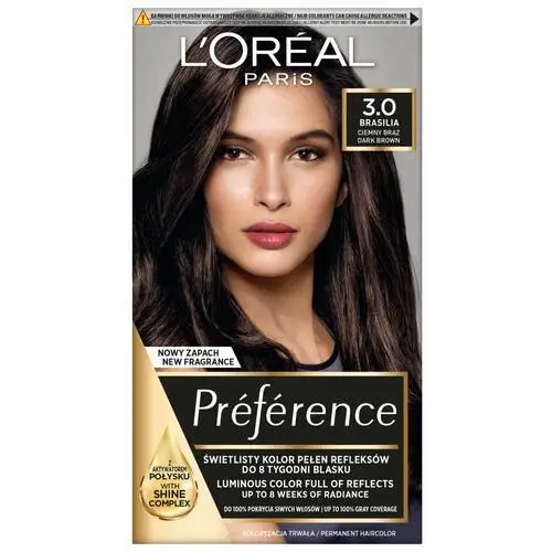 Loreal Preference Farba do włosów nr 3.0 Brasilia - ciemny brąz 1op