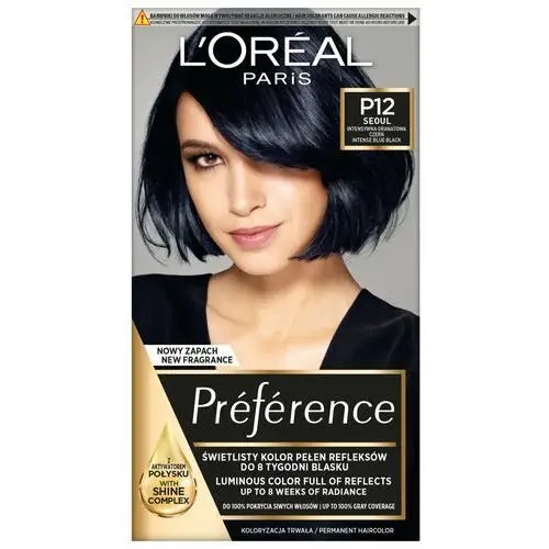 Loreal Preference Farba do włosów nr P12 Seoul - Intensywna Granatowa Czerń 1op
