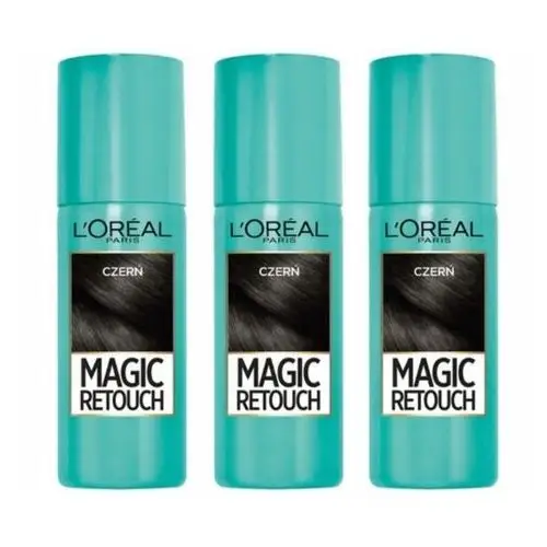 Loreal Magic Retouch Spray do włosów na odrosty czarny x3