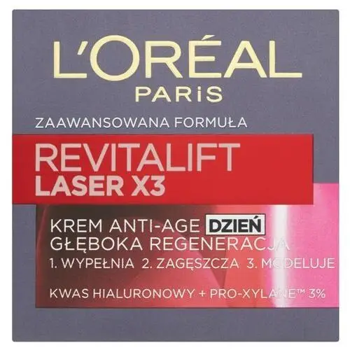 Krem anti-aging o potrójnym działaniu na dzień 50 ml L'Oréal Paris Revitalift Laser X3