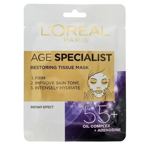 L'oreal paris age specialist restoring tissue mask 55+ odbudowująca maska w płachcie 30g