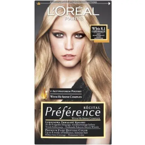 L'oreal paris Recital preference farba do włosów 8,1 jasny blond popielaty