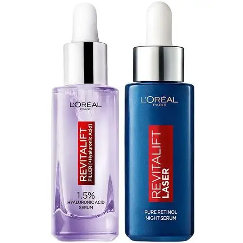 L'oréal paris revitalift filler 1,5% hyaluronic acid serum + revitalift laser pure retinol night serum