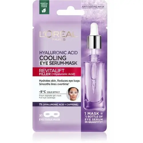 L'Oréal Paris Revitalift Filler maseczka w płachcie o działaniu rozjaśniającym i nawilżającym do oczu 11 g