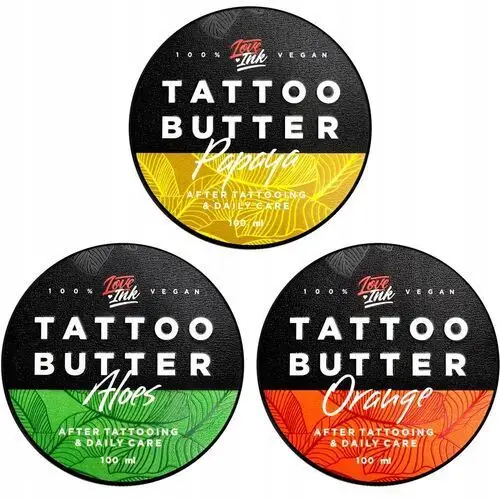 Loveink Masło Krem do Pielęgnacji Tatuażu Tattoo Butter Zestaw 3x 100ml