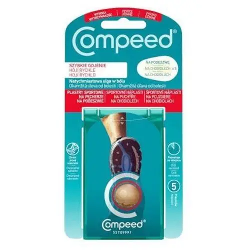 Compeed plastry sportowe na pęcherze na podeszwie x 5 sztuk Magnapharma