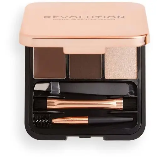 Zestaw brow sculpt kit paleta do brwi dla kobiet 2,2g (dark brown) Makeup revolution london