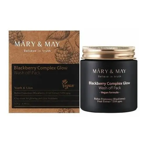 Blackberry complex glow washoff pack, 125g - maska z glinką o działaniu rozświetlającym Mary&may