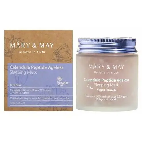 Calendula peptide ageless sleeping mask 110g - łagodząco-ujędrniająca maska na noc Mary&may