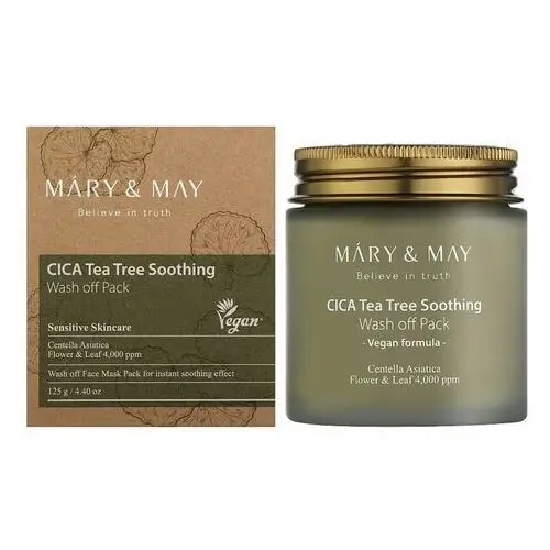 Mary&May - CICA TeaTree Soothing Wash off Pack, 125g - oczyszczająca maska z glinką, MMP07-PKC