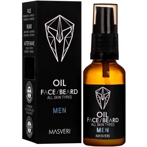Face beard oil all skin types - olejek do twarzy i brody, do każdego rodzaju skóry, 30ml Masveri