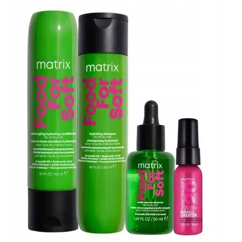 Matrix Food For Soft: szampon do włosów, odżywka, olejek, 300ml