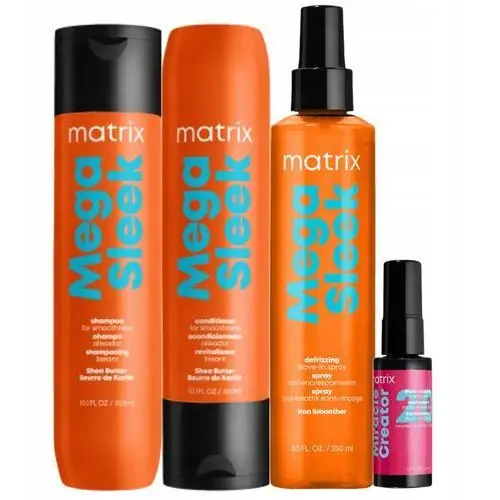 Matrix Sleek: szampon do włosów, odżywka, spray termoochronny Zestaw