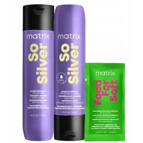 Matrix So Silver: fioletowy szampon do włosów siwych blond, odżywka 300ml