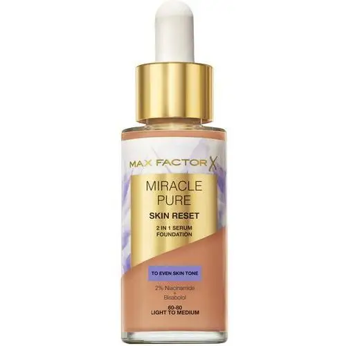 Max Factor Miracle Pure 2in1 Skin Reset Serum Foundation 60-80 Light to Medium