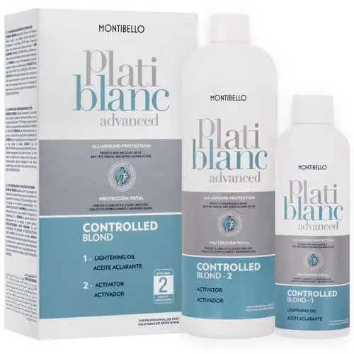 Montibello Platiblanc advanced Controlled Blond 2w1 - zestaw olejek rozjaśniający i aktywator, kolor blond