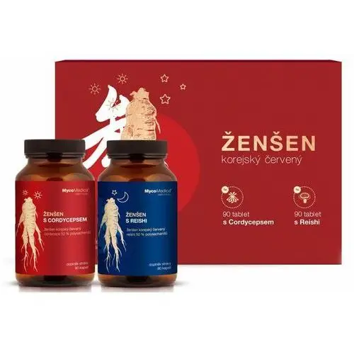 Mycomedica Korean Ginseng (Reishi) + (Cordyceps) Duo Pack 2x500 mg