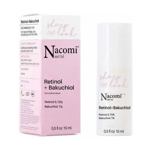 Next level - przeciwzmarszczkowe serum pod oczy z retinolem i bakuchiolem, 15 ml Nacomi
