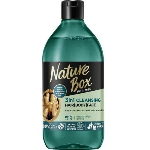 Nature Box for Men Szampon oczyszczający do włosów,ciała i twarzy 3w1 385ml