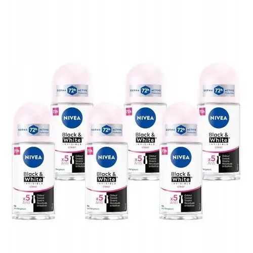 Nivea Antyperspirant damski Black&White 6x50ml