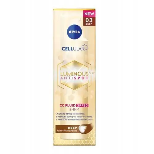 Nivea Luminous Krem CC fluid na przebarwienia z filtrem SPF30 ciemny 40ml