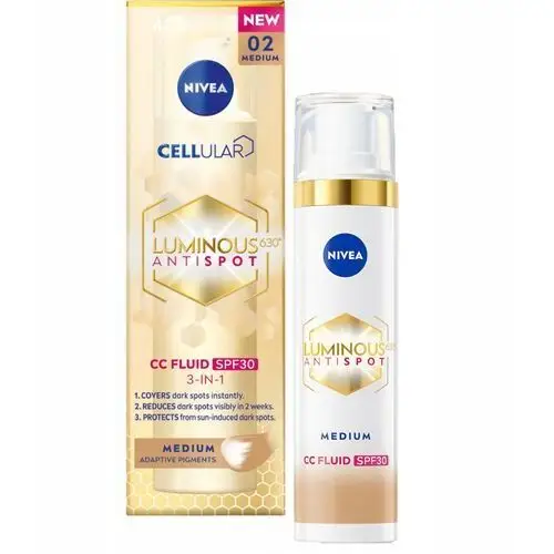 Nivea Luminous Przeciw Przebarwieniom Krem CC Spf 30, Odcień 02/MEDIUM,40ml