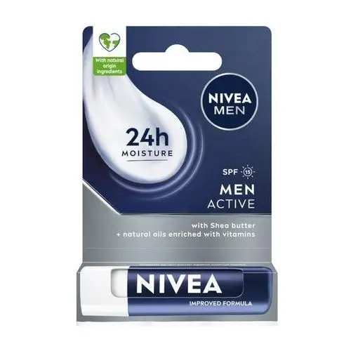 Nivea men active pomadka do ust z masłem shea spf 15 4.8 g