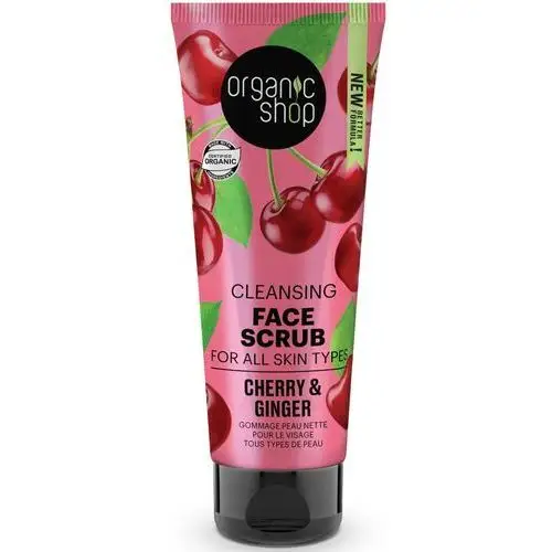 Organic Shop Organic Ginger & Cherry Cleansing Face Scrub, 75 ml. Oczyszczajacy scrub do twarzy, M00-15AD-1627E
