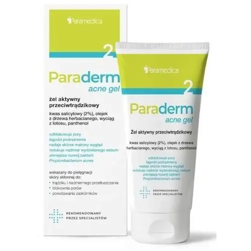 Paramedica sp. z o.o. Paraderm acne gel żel aktywny przeciwtrądzikowy 50g