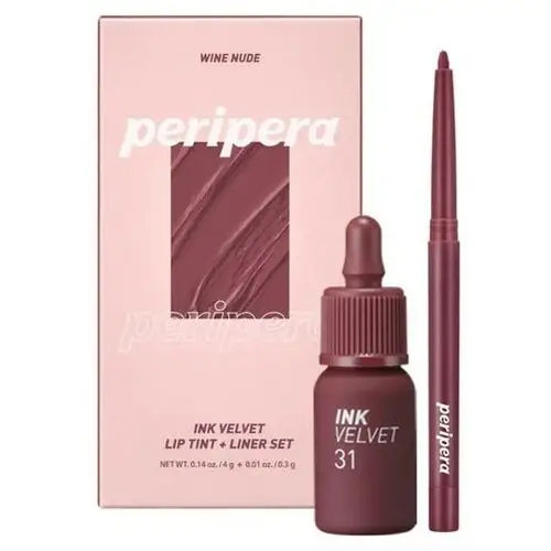 Peripera ink velvet + lip liner set #02 wine nude