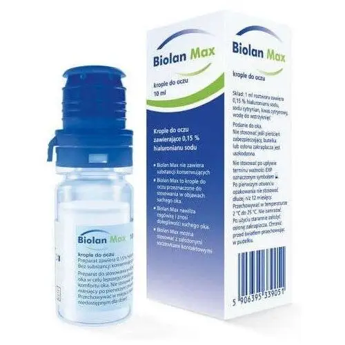 Biolan max nawilżające krople do oczu 0,15% 10ml Pharm supply