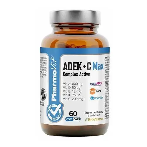 Pharmovit Suplement adek + c max complex active 60 kaps clean label
