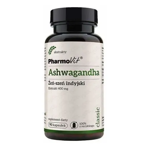 Suplement ashwagandha żeń-szeń indyjski 4:1 400 mg 90 kaps classic Pharmovit