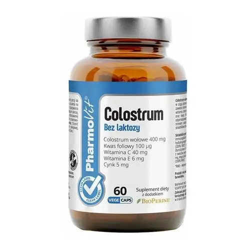 Suplement Colostrum bez laktozy 60 kaps PharmoVit Clean Label,90