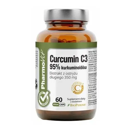 Suplement curcumin c3 95% kurkuminoidów 60 kaps clean label Pharmovit