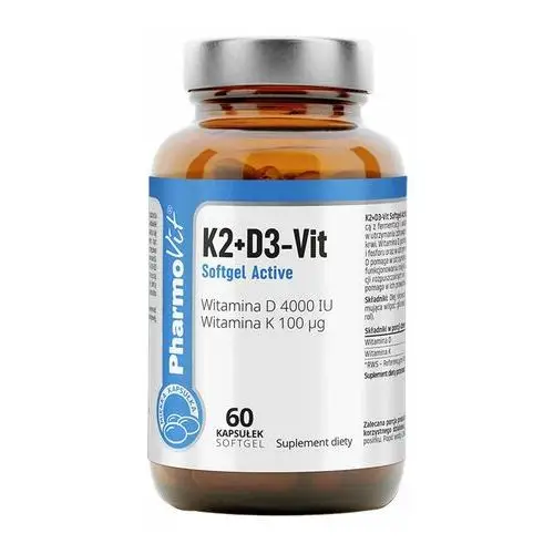 Suplement K2+D3-Vit Softgel Active 60 kaps PharmoVit Clean Label,19