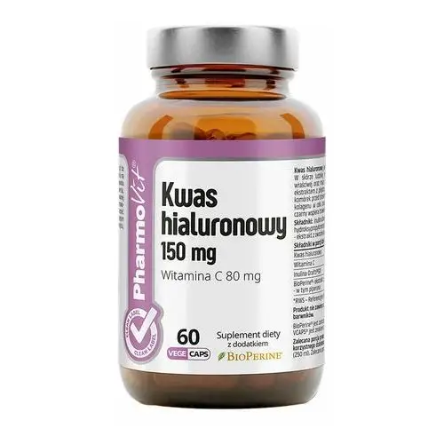 Suplement Kwas hialuronowy 150 mg 60 kaps PharmoVit Clean Label,24