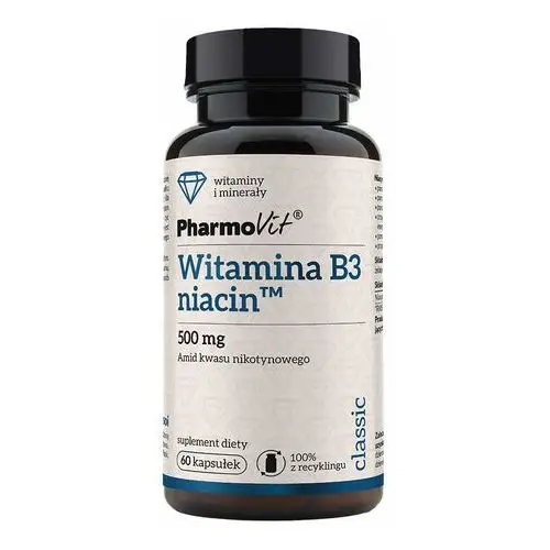 Suplement Witamina B3 niacin™ amid kwasu nikotynowego 500 mg 60 kaps PharmoVit Classic,99