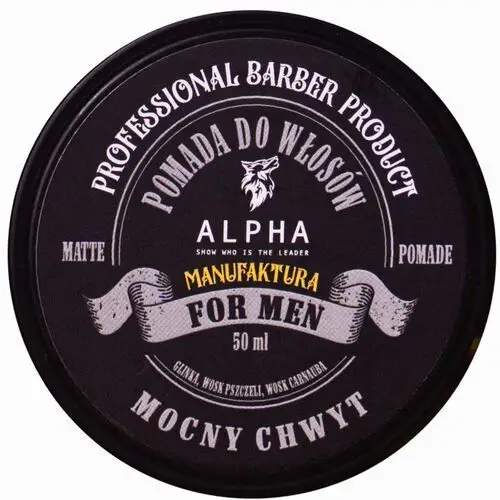 Pomada Do Włosów pasta matowa Mocny Chwyt pomade matte 50ml Alpha Barberia