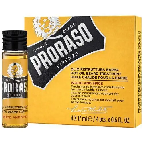 Proraso Wood & Spice Hot Oil olejki do pielęgnacji brody 4x17ml, 14385