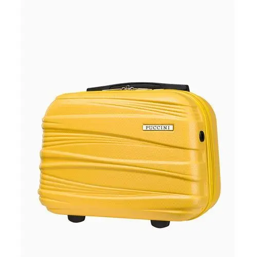 Puccini żółty kuferek podróżny z ozdobnymi tłoczeniami