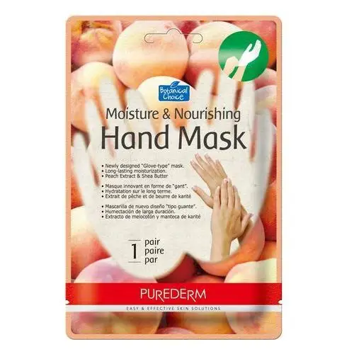 Purederm moisture & nourishing hand mask maska na dłonie brzoskwinia 1 para