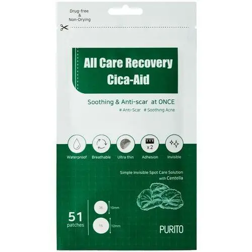 Purito - all-care recovery cica-aid - plastry na wypryski, 51 plastrów