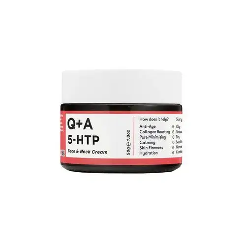 Q+A - 5-HTP Face&Neck Cream, 50g - ujędrniający krem do twarzy i szyi z suplementem 5-HTP
