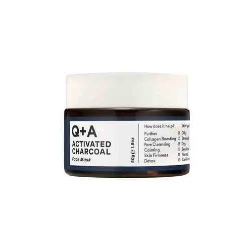 Q+a - activated charcoal face mask, 50ml - oczyszczająca maska z węglem aktywnym