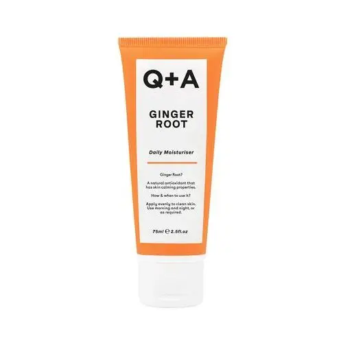 Q+A - Ginger Root Daily Moisturiser, 75ml - ochronny krem do twarzy z imbirem