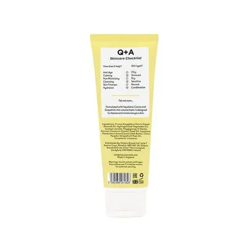 Q+a - grapefruit cleansing balm, 125ml - balsam do oczyszczania twarzy z olejkiem grejpfrutowym