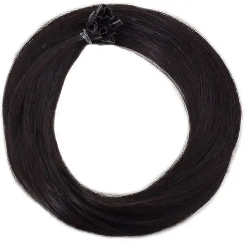 Nail hair premium straight 40 cm 1.2 black brown Rapunzel of sweden