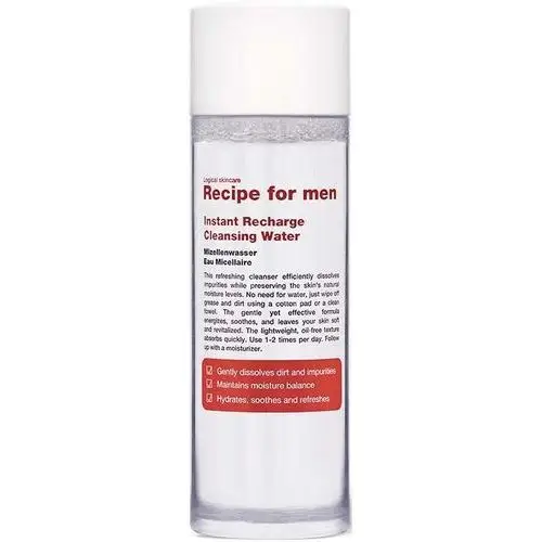 Recipe for men Instant Recharge Cleansing Water 100 ml