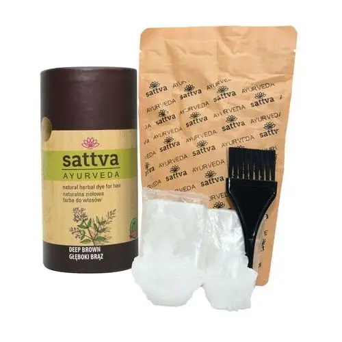Sattva Natural herbal dye for hair naturalna ziołowa farba do włosów deep brown 150g